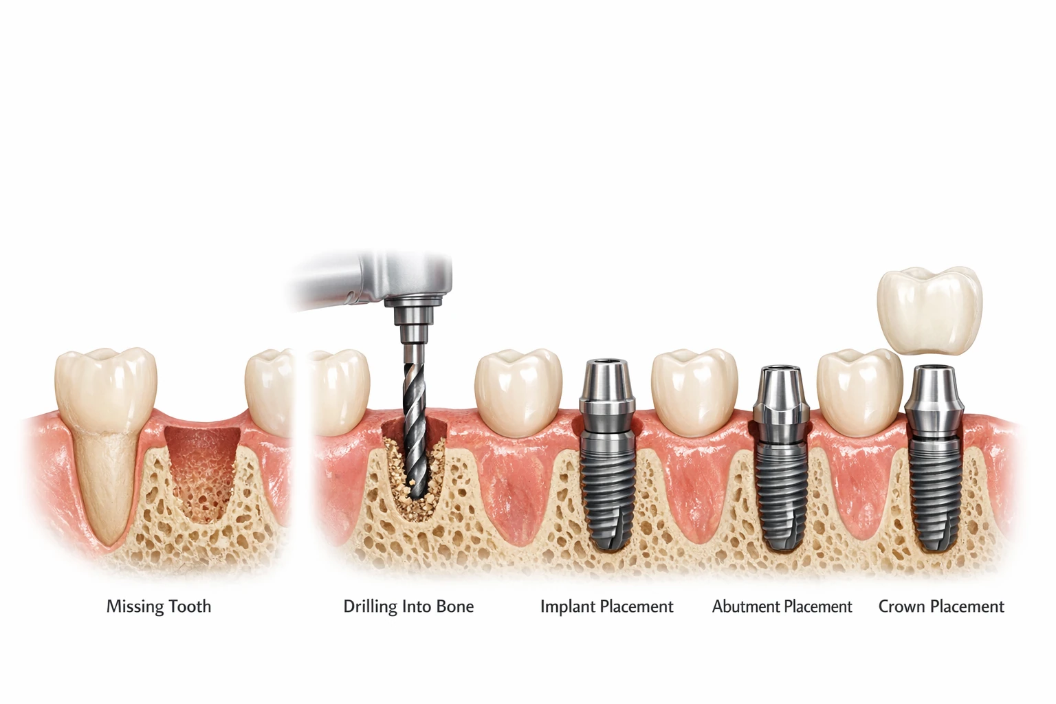 مراحل ایمپلنت دندان