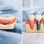 ۴ فرق اوردنچر با ایمپلنت دندان