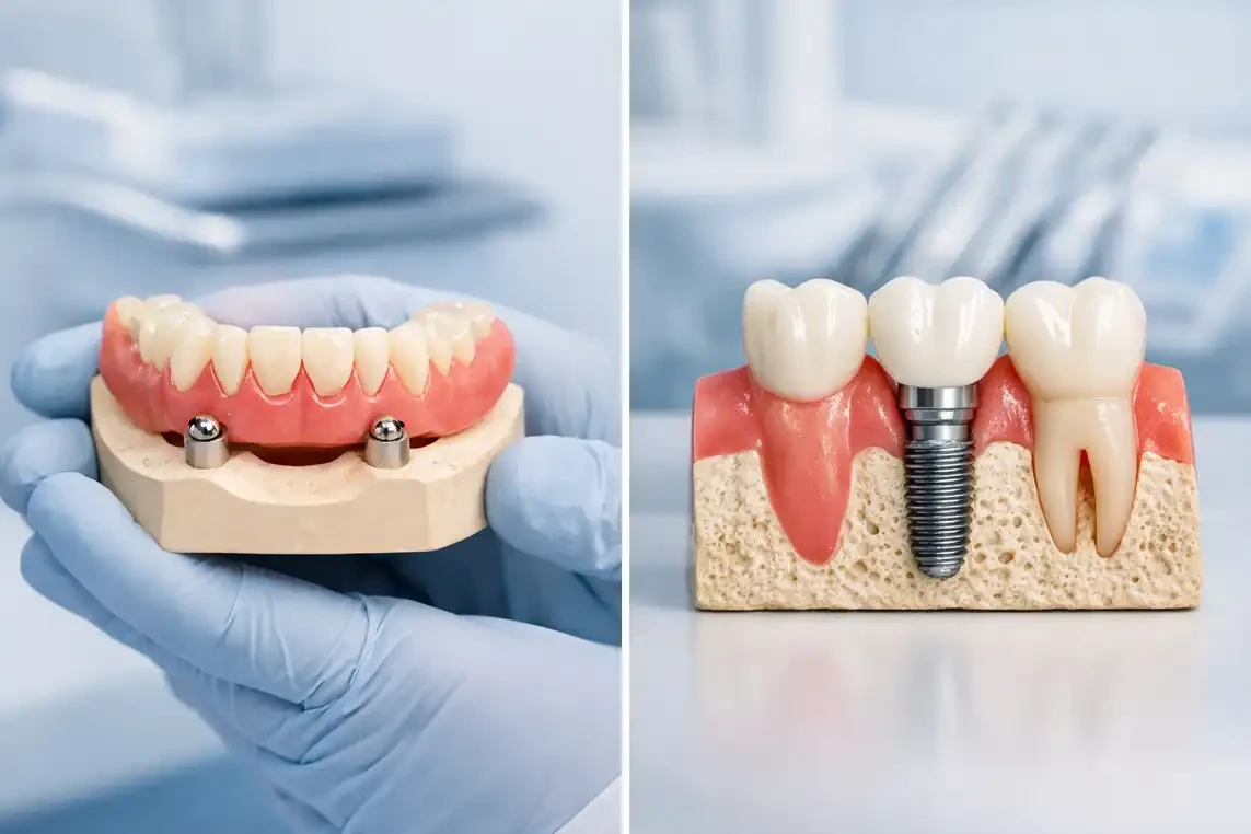 ۴ فرق اوردنچر با ایمپلنت دندان