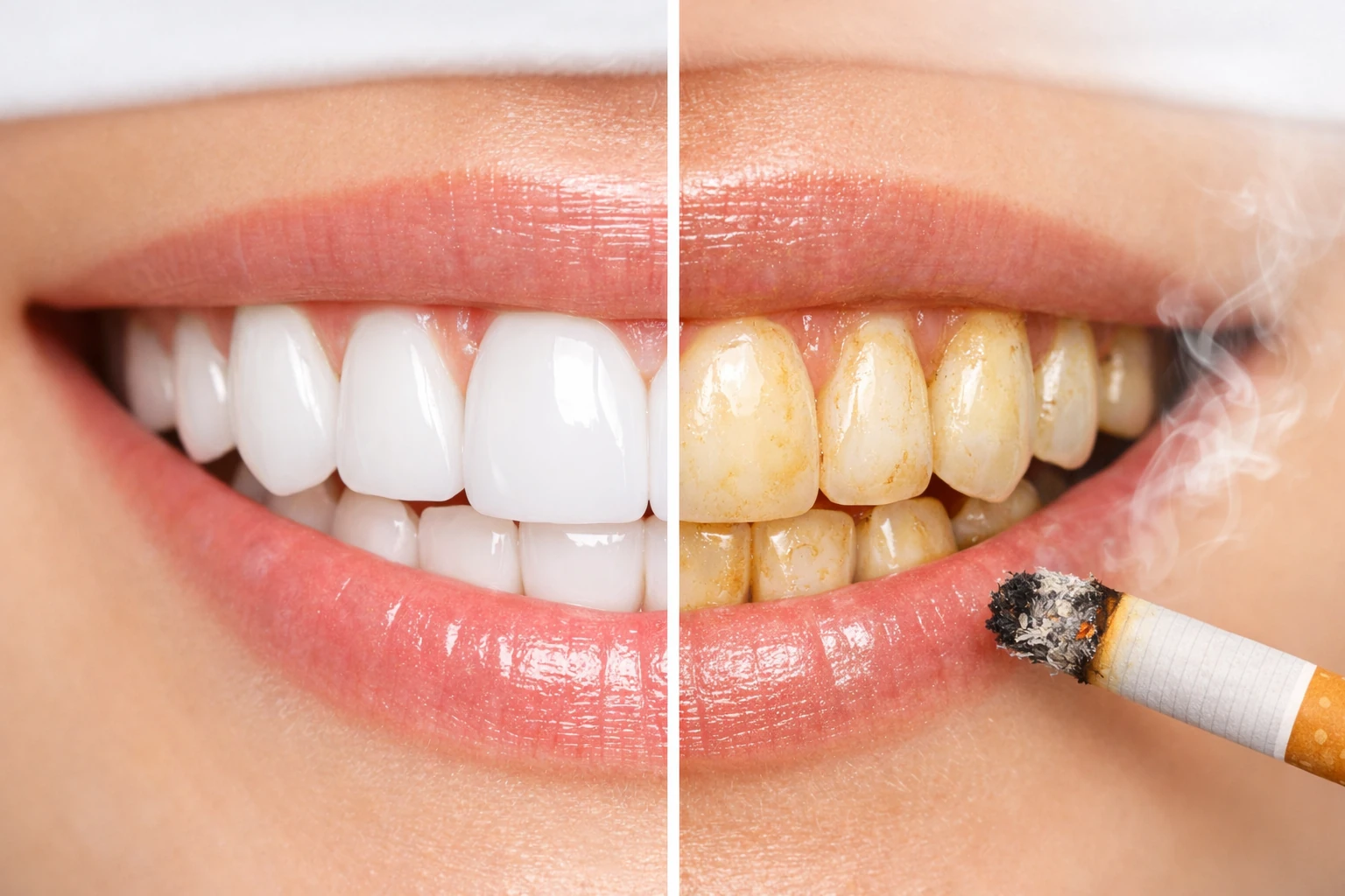 تأثیر سیگار بر لمینت دندان